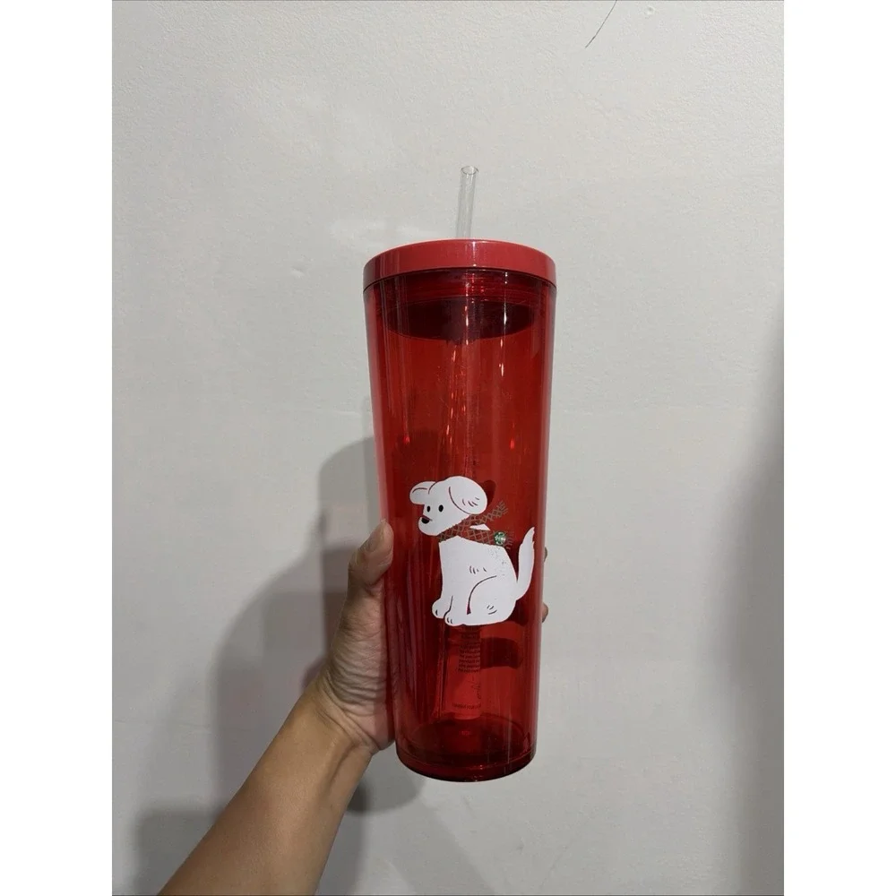 Starbucks Christmas Red Dog Tumbler 26oz RARE BRAND NEW w/ FLAWS